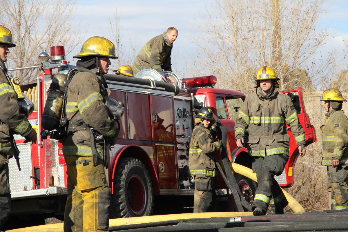 Fireman wearing bunker gear.